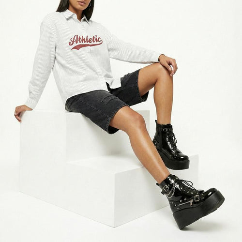 FEINLINA Thick Soled Round Toe Cool Short Boots With Decorative Buckle Straps for Girls Women Platform Heel Zipper Closure Walking Shoes Classic vivet boots