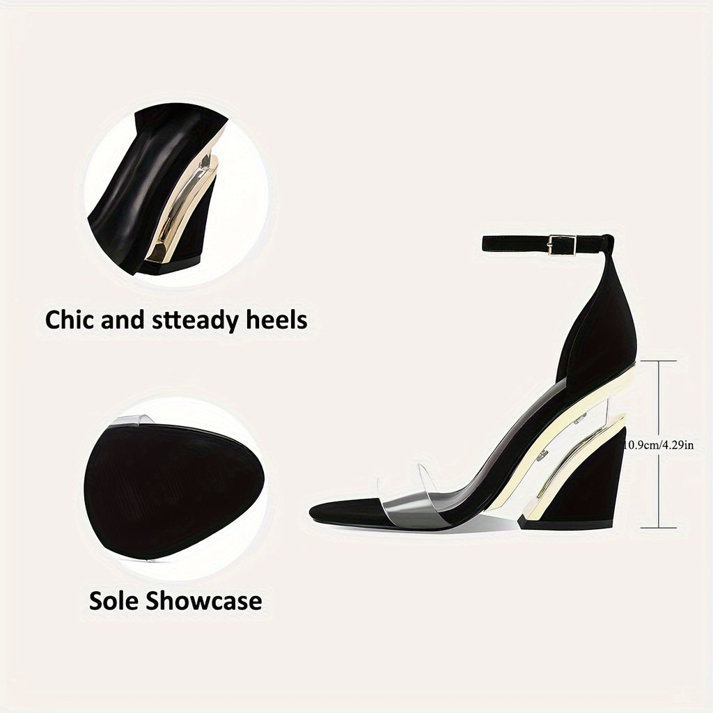 Comfortable Open Toe Transparent Wedge Heel Women's Sandals, Women Shoes