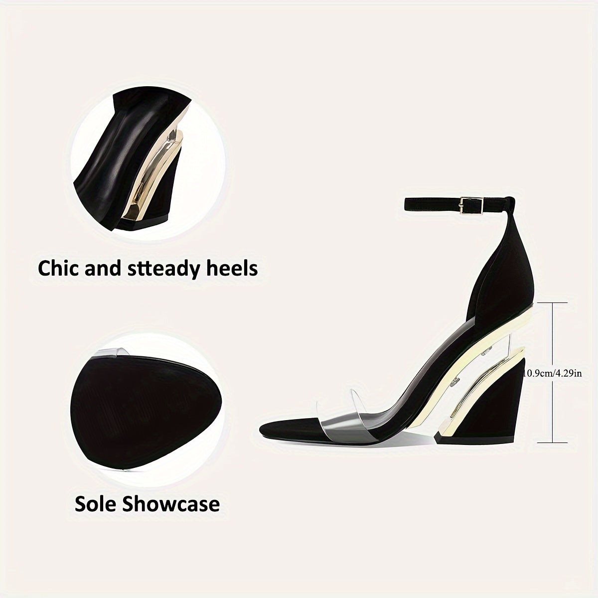 Comfortable Open Toe Transparent Wedge Heel Women's Sandals, Women Shoes